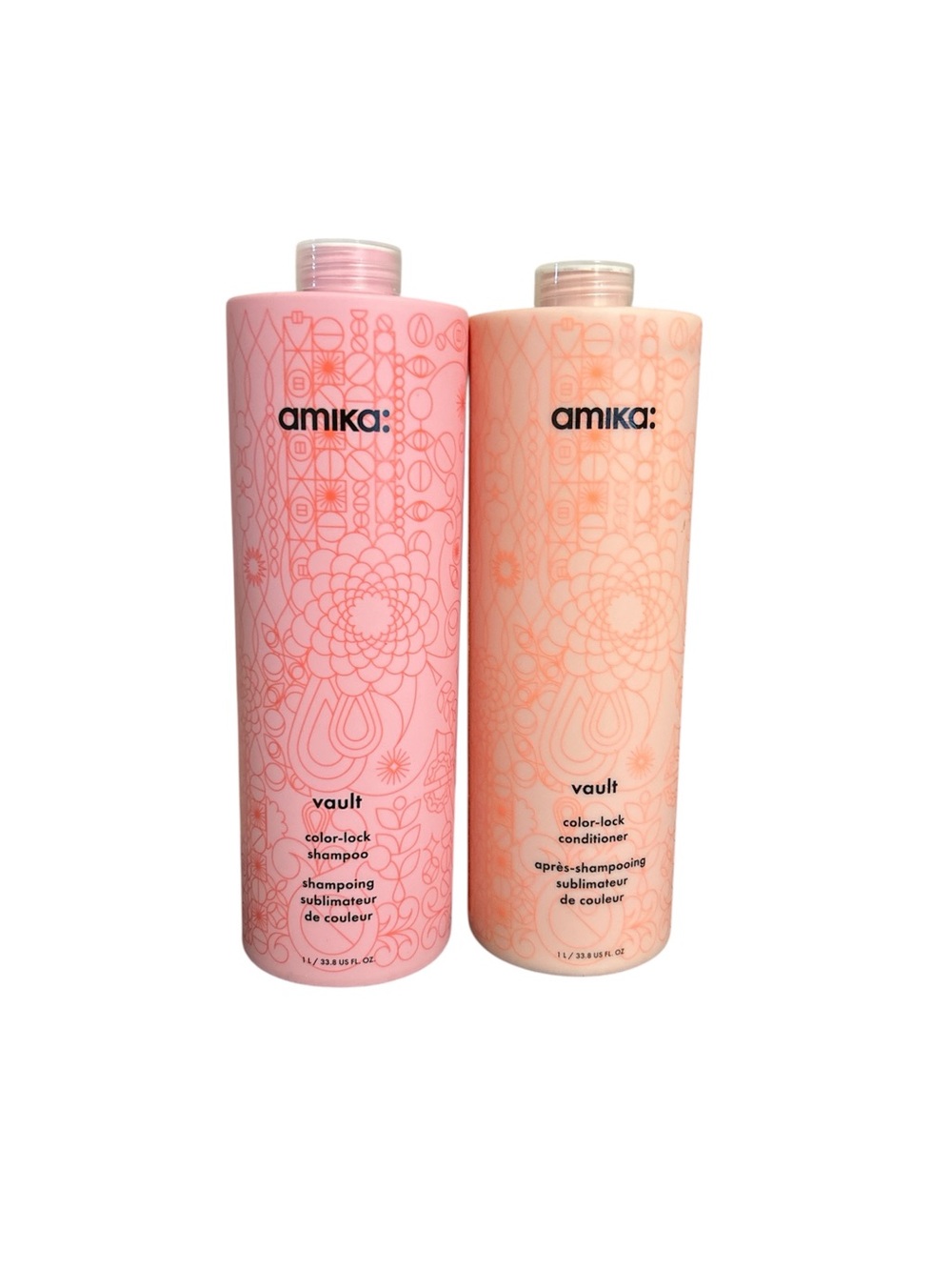 Amika Vault Color-Lock Shampoo & Conditioner Set 33.8 oz 1L Duo Color Safe new